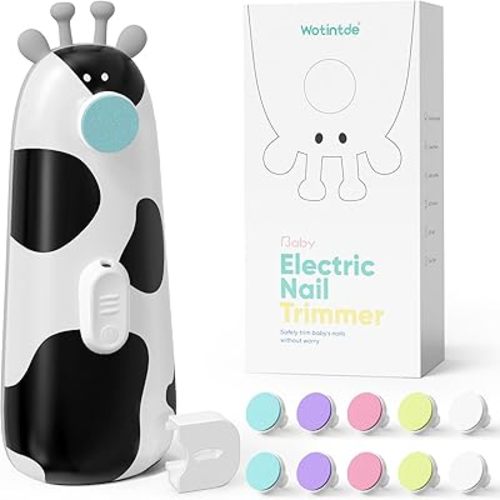 Baby Nail Trimmer Electric Baby Nail File, Baby Nail Clippers with 10 Grinding Heads & LED Light Safe Electric Nail File for Baby Newborn Toddler Toes Fingernails Baby Nail Care Kit