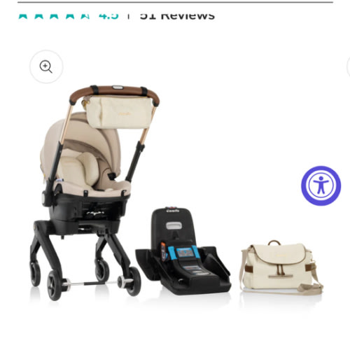 Limited Edition Shyft DualRide Infant Car Seat Stroller Combo with Green & Gentle Fabric