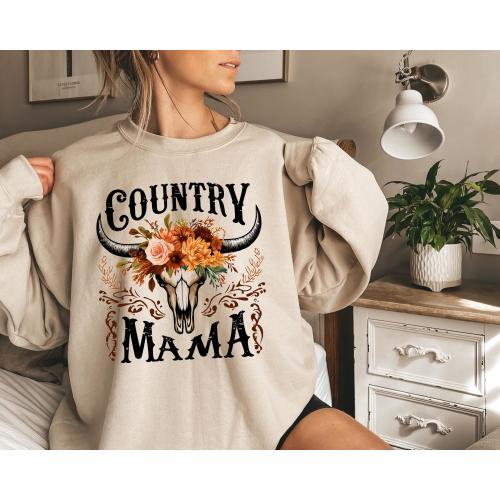 Country Mama Sweatshirt, Western Mama Sweater, Country Music Shirt, Western Shirt, Mom Gift, Mama Shirt, Mothers Day Gift, Mothers Day Shirt