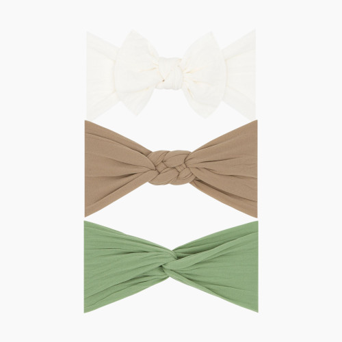 Baby Bling The Three Amigas Headband Bow Gift Set (3 Pack) - Ivory, Oak, And Sage