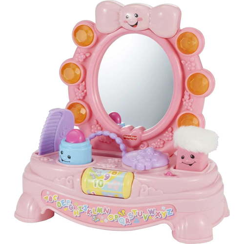 Fisher-Price Laugh & Learn Baby Toy, Magical Musical Mirror, Pretend Vanity Set with Light Sounds and Learning Songs for Infant to Toddler