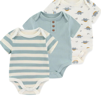 Ruliby Baby Bodysuit Boy Girl Clothes Soft Newborn Infant Outfit Short Sleeve Romper