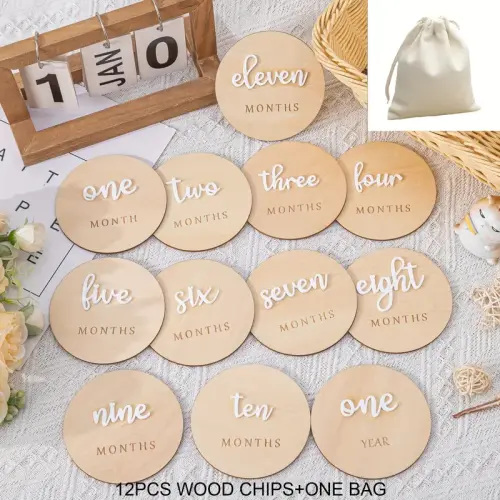 wooden milestone coasters 3d month markers newborn - Temu
