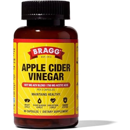 Bragg Apple Cider Vinegar Capsules with Vitamin D and Zinc - 90 Capsules - Supports The Immune System