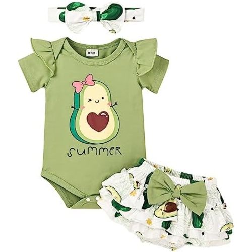 Newborn Baby Girl Clothes Infant Summer Shorts Set Ruffle Romper Cute Baby Clothes Summer Outfits Set 0-18 Months
