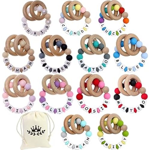 Personalized Names Teether- Custom Silicone Name Teether Ring