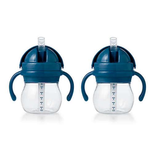 OXO Tot® 2-Pack 6 oz. Straw Cups with Handles in Navy