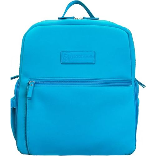 Sarah Wells Fiona Breast Pump Backpack - Neoprene, Machine Washable, Insulated Pockets, Pocket-In-Pocket System (Sky)