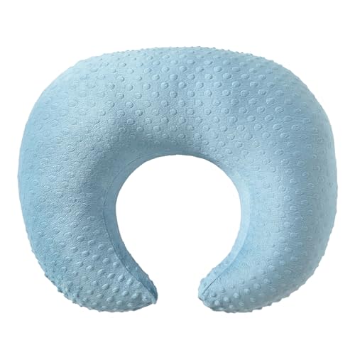 ESEN Plus Size Nursing Pillow and Body Positioner for Breast Feeding and Bottle Feeding, Ultra Soft Baby Breastfeeding Pillows with Removable Nursing Pillow Cover for Mom and Baby (Blue)