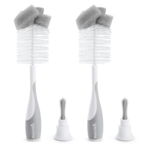 Munchkin Sponge Bottle Brush, 2 Pack, Grey - Gray
