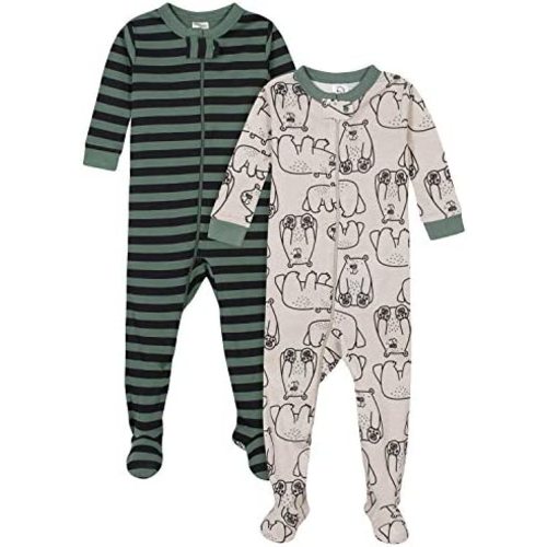 Gerber Baby Boys' 2-Pack Footed Pajamas