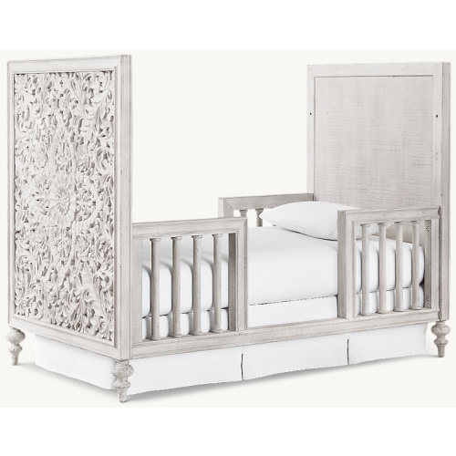 Zoe Carved Wood Panel Crib Toddler Bed Kit | RH Baby & Child