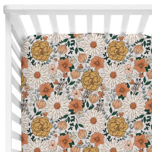 Stevie's Sunset Floral Crib Sheet