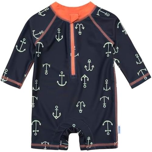 Gerber Baby-Boys Toddler Long Sleeve One Piece Sun Protection Rashguard Swimsuit