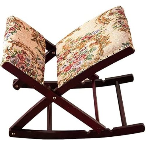 Foldable Upholstered Footrest Floral