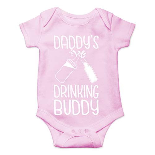 Belle Homie Daddy's Drinking Buddy - Funny Baby Essentials Bodysuit - Infants Outfit Newborn Unisex Rompers