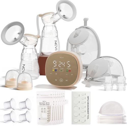 NCVI 2-in-1 Electric Breast Pump with Wearable Cups, Spa-Like Comfort with VibeRelief Massage Micro-Vibration, Hospital-Grade Suction, Pain Relief & Fully Customizable Portable Breastfeeding Pump