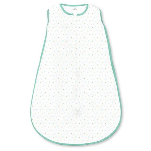 Amazing Baby Microfleece Sleeping Sack, Wearable Blanket with 2-Way Zipper, Use After Swaddle Transition, Playful Dots, SeaCrystal, Small 0-6 Month
