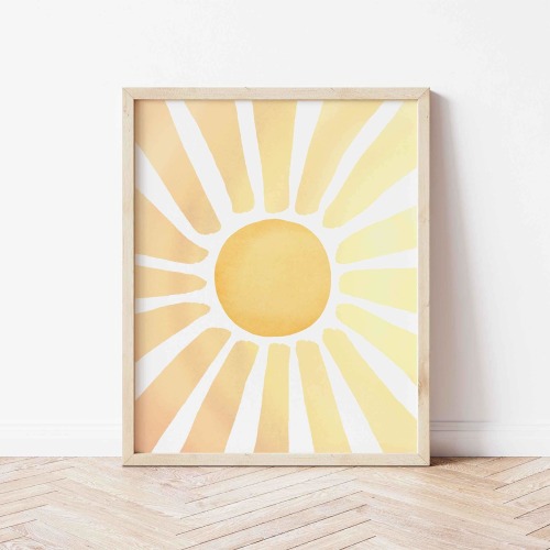 Sunshine Wall Art, Sunshine Nursery Art You Are My Sunshine Print Watercolor Sun Kids Wall Art Sunshine Poster Sun Print for Nursery
