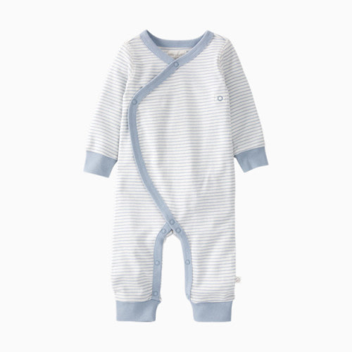 Little Planet Organic Cotton Wrap Sleep & Play Pajamas in Stripes - Multi Blue Stripe