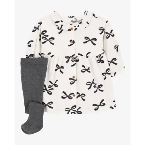 Baby 2-Piece Bow Print Dress & Tights Set - Carter's | Carter's