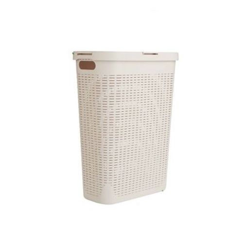 Mind Reader 40 Liter Slim Laundry Basket, Ivory