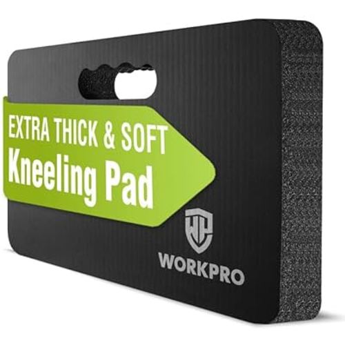 WORKPRO Extra Thick Kneeling Pad, Soft Foam Cushioning for Knee, Large Foam Kneeler Mat for Gardening, Bathing Baby, Workout Supplies, 17.5 x 11 x 1.5 in, Black