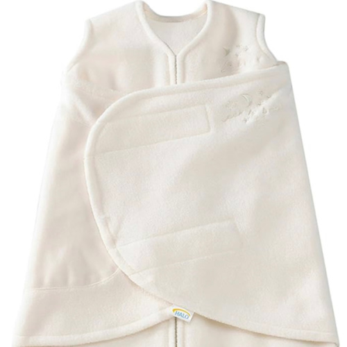 HALO Micro-Fleece Sleepsack Swaddle, 3-Way Adjustable Swaddle Blanket for Newborn and Infants, TOG 3.0 for Cold Climates, Hip Healthy, Cream, Newborn, 0-3 Months