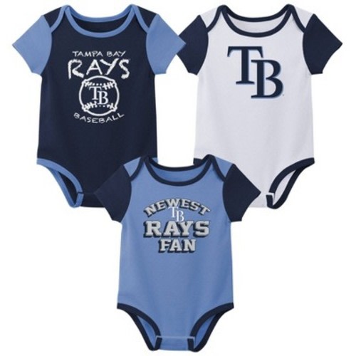 MLB Tampa Bay Rays Infant Boys' 3pk Bodysuit, Size: 6-9M