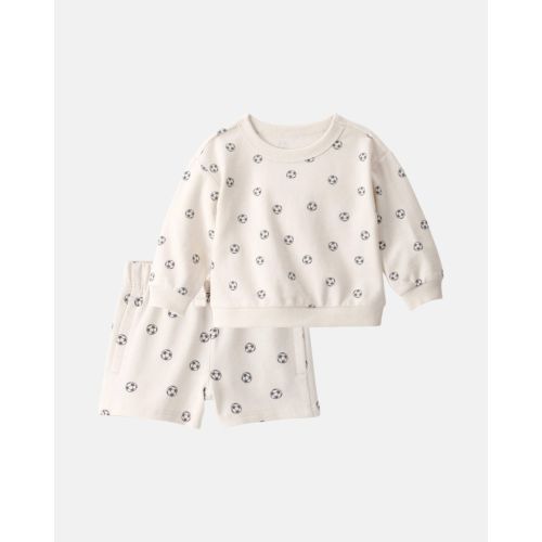Baby 2-Piece Soccer French Terry Pullover & Pant Set - Ivory | Carter's