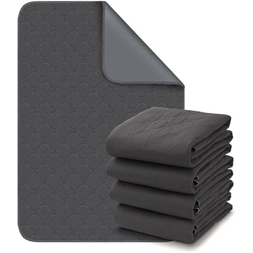 Alsunny Bed Pads Washable Waterproof 36x52 Inch(4Pack),Hide Stains Bed Protector Pads,Heavy Absorbency Chucks Pads Washable for Elderly,Couple,Adlut,Pet,Washable Incontinence Pads,Washable Bed Pads