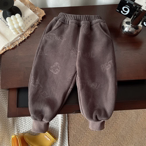 BESTWELL Toddler Fleece Lined Bear Pants