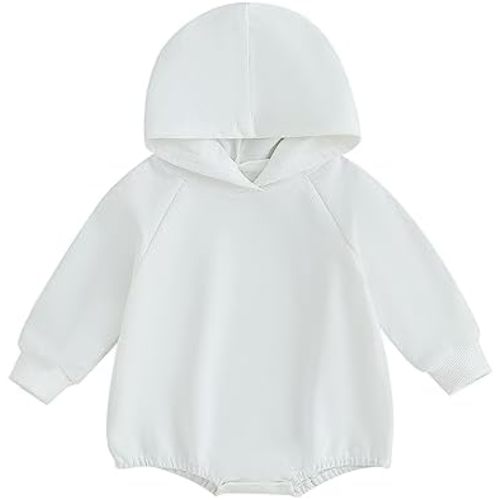 Baby Girl Boy Hoodie Romper Sweatshirt Newborn Solid Long Sleeve Hoody Bodysuit Infant Spring Clothes Outfit
