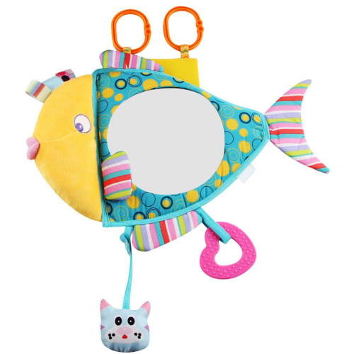 Car Seat Baby Plush Toy Car Rear Seat  Toy with Mirror Baby Travel Companion Toy for Rear Car Seat Easier Drive Vehicle