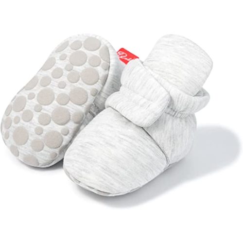 Sawimlgy Newborn Infant Baby Girl Boy Cotton Booties Stay On Sock Slippers Soft Bedroom Shoes Non-Skid Ankle Boots With Grippers Toddler Crib Warm Shoe First Walker Birthday Shower Gift