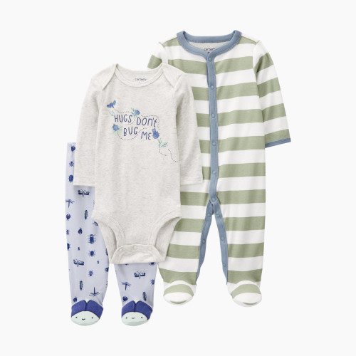 Carter's 3-Piece Bugs Sleep and Play and Pant Set - Assorted, 3 M