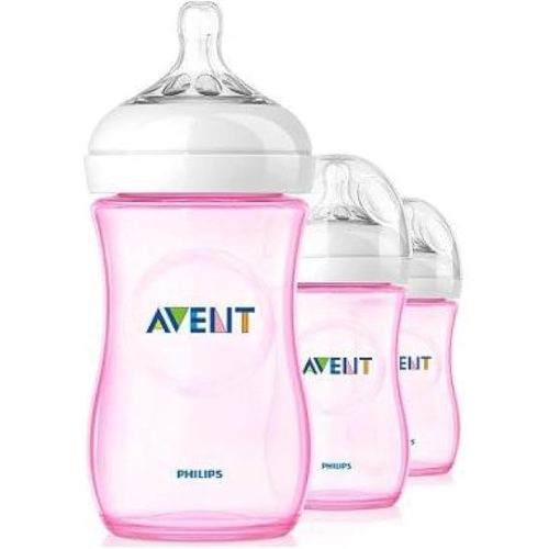 Philips Avent Natural PP Pink 9-Ounce Baby Bottles (Pack of 3)
