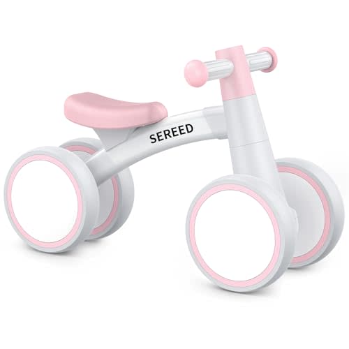 SEREED Baby Balance Bike for 1 Year Old Boys Girls 12-24 Month Toddler Balance Bike, 4 Wheels Toddler First Bike, First Birthday Gifts