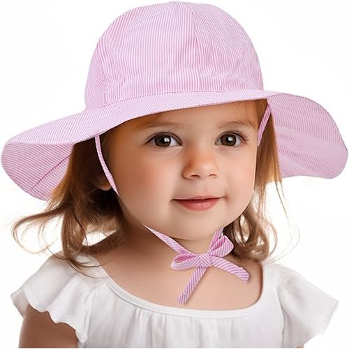 Zando Baby Sun Hat UPF 50+ Toddler Sun Protection Bucket Hats for Boys Girls Infant Wide Brim Beach Hat Baby Bucket Hat 0-4T