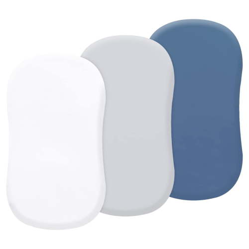 Temacd 3 Pcs Bassinet Sheets，Soft Microfiber Exceptional Comfort Bassinet Mattress Sheet Easy Care Machine Washable Bassinet Rocker Bed Cover for Swivel Sleeping Berth