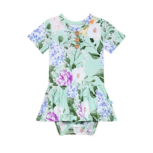 Posh Peanut Baby & Little Girls Dresses for Summer - Twirl Bodysuit Dresses for Girls Made of Soft Viscose from Bamboo