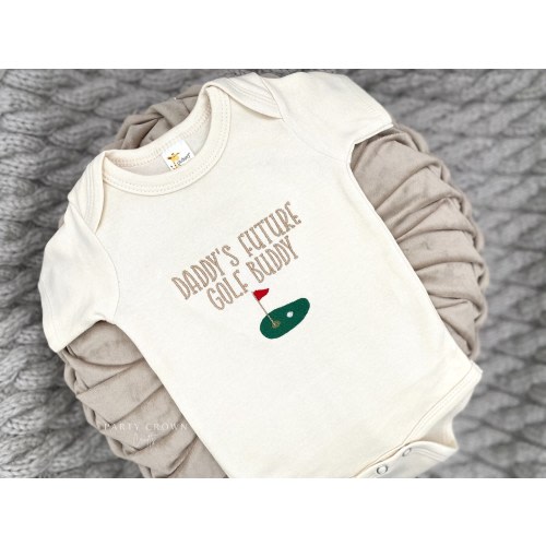 Embroidered Bodysuit Daddy’s Future Golf Buddy • Daddy's Golfing Buddy Bodysuit • Pregnancy Baby Announcement • Golf Father’s Day gift
