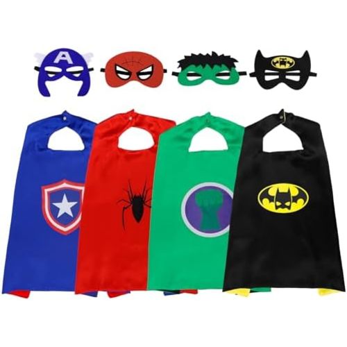 Superhero Capes for Kids,Hero Capes and Masks Fit for 4-12years old boy and girls Dress up and Holiday Costumes.