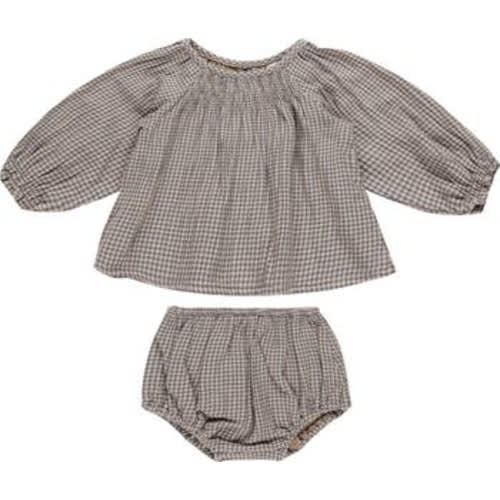Cici Gingham Organic Cotton Top & Bloomers, 18-24M