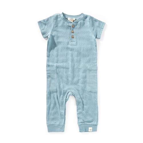 Burt's Bees Baby Boys Newborn-24 Months Dotted Jacquard Pocket Henley Coverall