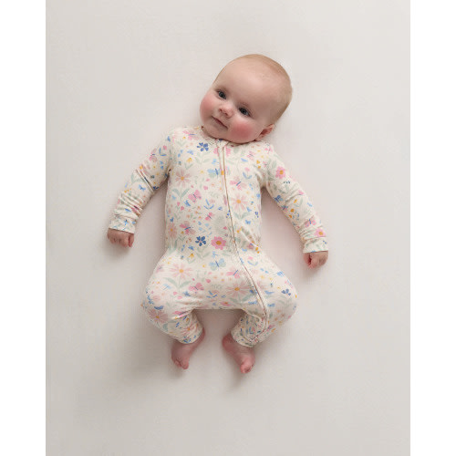 Bamboo One Piece Pajama - Wildflower Dreams, 0-3M