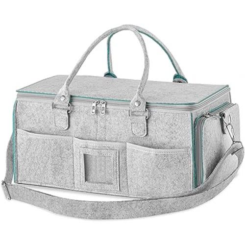 HBlife Baby Diaper Caddy Organizer, Nursery Storage Bin, 16" x 10" x 7" Large Portable Basket Shower Gift Newborn Essentials Baby Registry Must Haves Items-Green