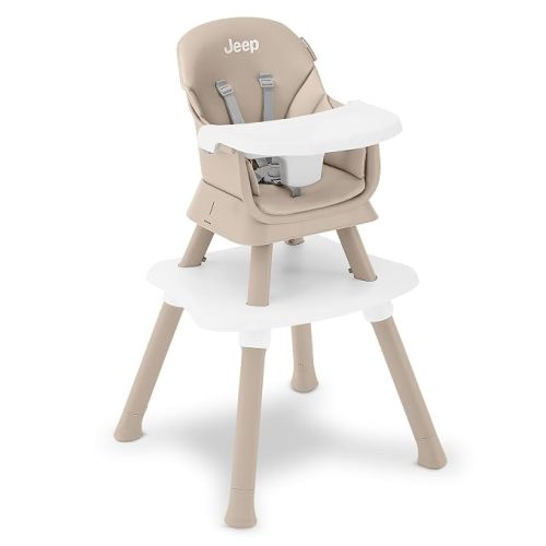 Jeep Milestone 6-in-1 Convertible High Chair by Delta Children, Light Tan