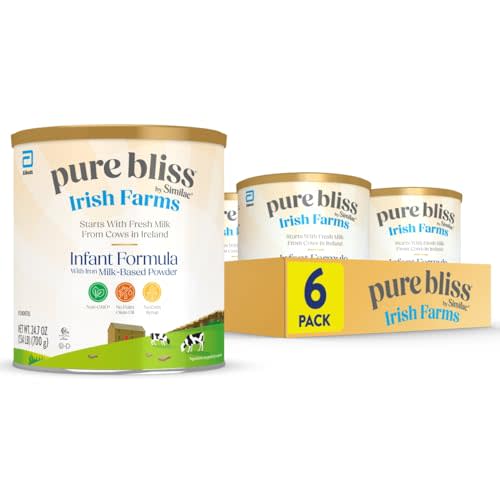 Pure Bliss Irish Farms, Easy-to-Digest Baby Formula, Infant Formula, 0-12 Months, 24.7-oz Can, Pack of 6