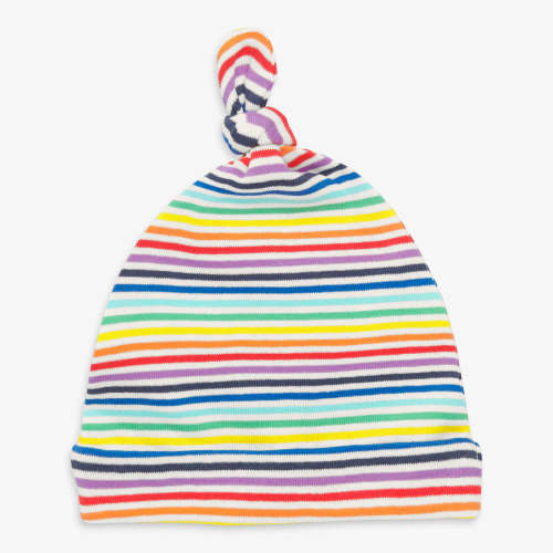 Baby organic pant in mini rainbow stripe